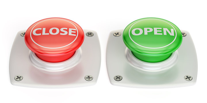 open and close push button, 3D rendering