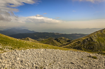 Veduta panoramica dalla cima della montagna