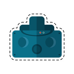 vr goggles device technology cut line vector illustration eps 10