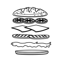 set Sandwich ingredients icon vector illustration design