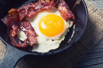 pan with fried eggs
