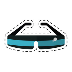 glasses virtual reality wearable technology cut line vector illustration eps 10