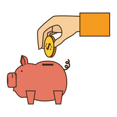 piggy savings money icon vector illustration design