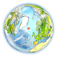 Iceland on Earth isolated