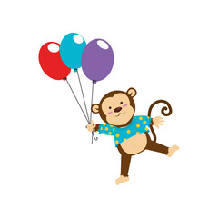 Obraz na płótnie Canvas cute monkey circus animal vector illustration design