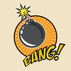 pop art bang bomb design vector illustration eps 10