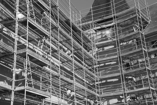 Iron construction scaffolding
