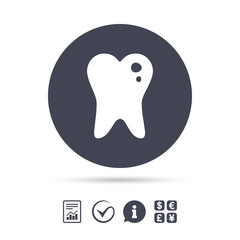 Caries tooth sign icon. Dental care symbol.