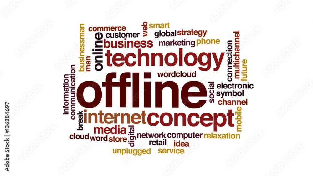 Aufkleber offline animated word cloud, text design animation.