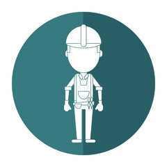 construction man with tool belt gloves shadow vector illustration eps 10