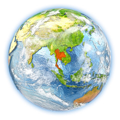Thailand on Earth isolated