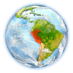 Fototapeta premium Peru on Earth isolated