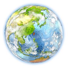 Taiwan on Earth isolated