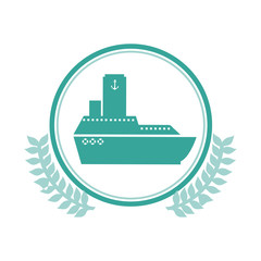 Obraz premium symbol blue ship icon, vector illustration design