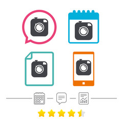 Hipster photo camera sign icon. Retro camera.