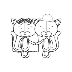 Obraz na płótnie Canvas cats married icon image, vector illustration design