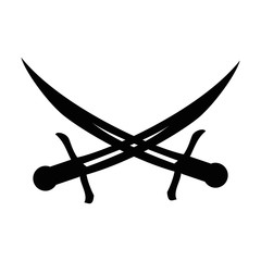 Cross swords emblem icon vector illustration design