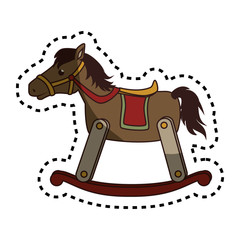 horse wooden baby toy icon vector illustration design