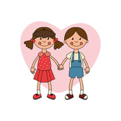 ragdolls couple kids toy isolated icon vector illustration design