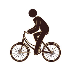 human figure riding bike vector illustration design