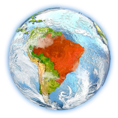 Fototapeta premium Brazil on Earth isolated