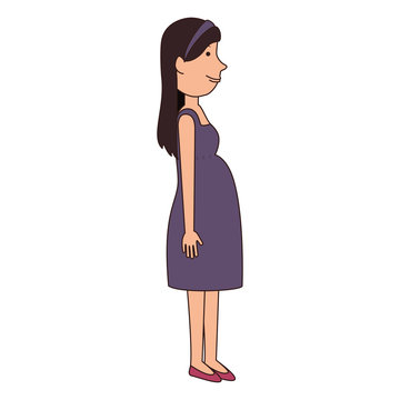 woman pregnancy avatar character isolated icon vector illustration design