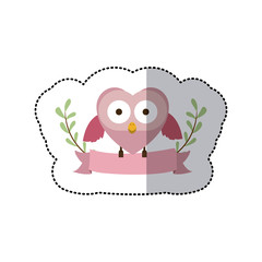 pink bird shaped heart icon image, vector illustration