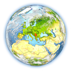 Serbia on Earth isolated