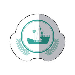 symbol blue ship icon, vector illustration design