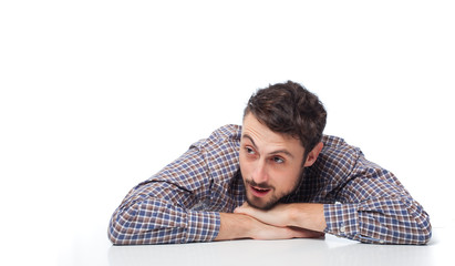 young angry businessman  thinking