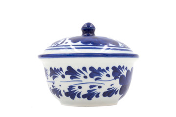 Traditional asian ceramic bowl isolated on white background