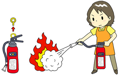 消火器　女性