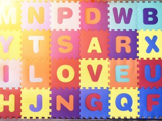 alphabet  i love u on board