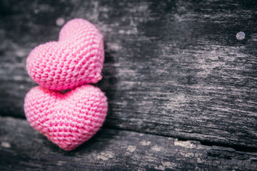 Sweet two red heart lover for Valentine's day love art background.