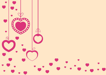 ornament white hang heart background, valentine theme ,vector