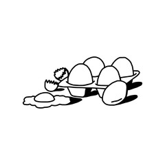 vector illustration hand drawn sketch of eggs isolated on white