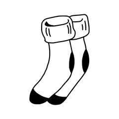 vector illustration hand drawn sketch of socks isolated 