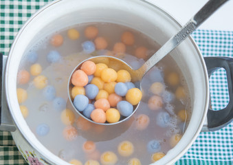 Prepare  cook Thai dessert Balls