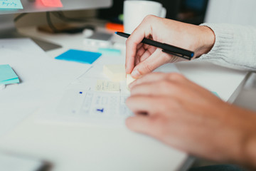Fototapeta premium Creating Yellow Sticky Notes