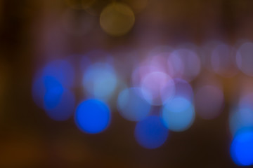 bokeh of water fly and lights on blue background