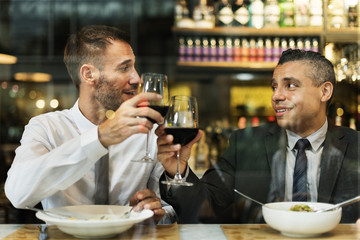 Businessman Meeting Eating Discussion Cuisine Party Concept