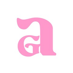 initial letter Ga pink color logo vector