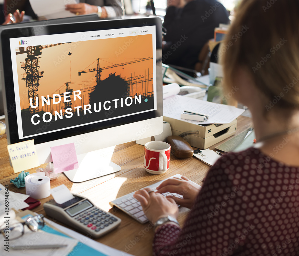 Poster under construction building architecture concept