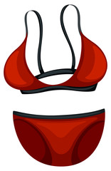 Pair of red bikini