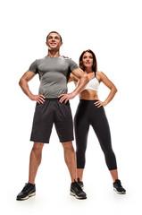 Fototapeta na wymiar Fit bodybuilding couple