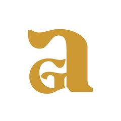 initial letter Ga gold color logo vector
