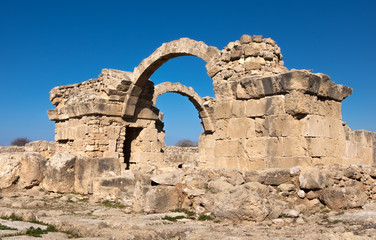 Paphos archaeological park at Kato Pafos in Cyprus