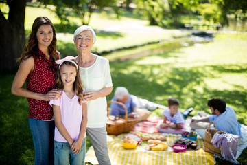 Happy family enjoying in park