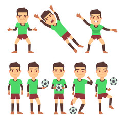 Soccer players set vector illustration isolated white