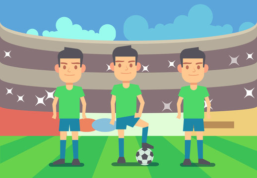 Football, soccer players vector illustration